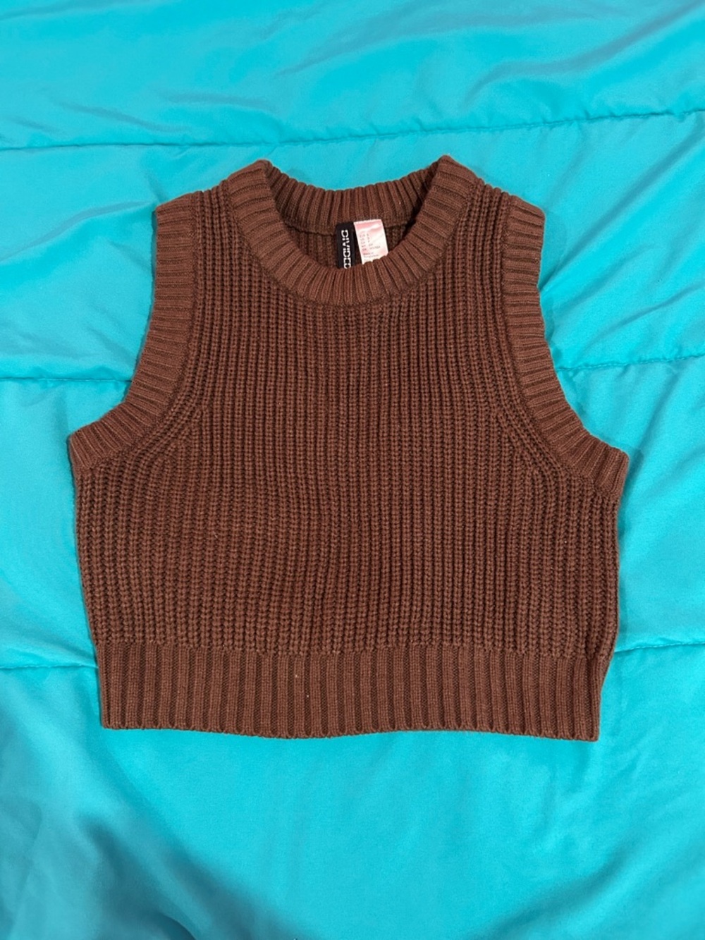 DIVIDED H&M - Brown cropped knit vest size S